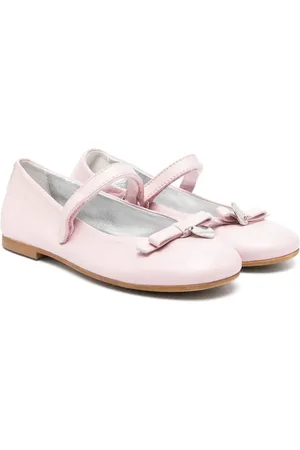 MONNALISA Bow leather ballerina shoes