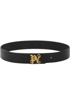 Palm Angels Monogram-appliqu� leather belt