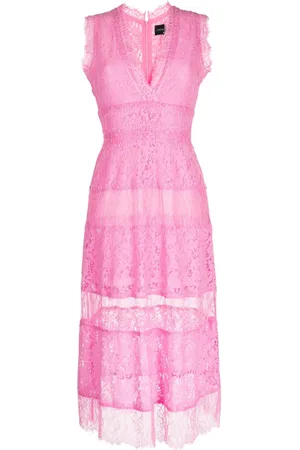 Cynthia Rowley Panelled lace midi dress