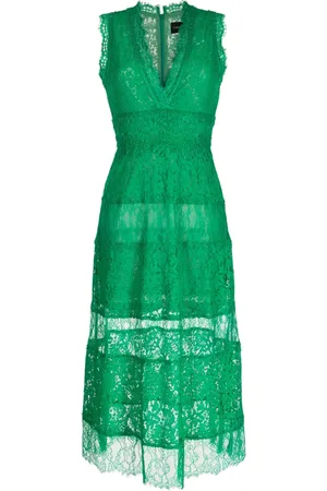 Cynthia Rowley Panelled lace midi dress