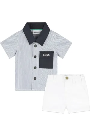 HUGO BOSS Logo-embroidered cotton short set