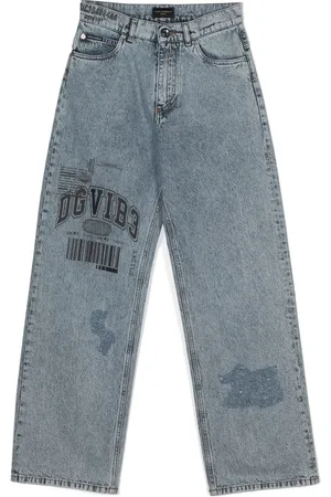 Dolce & Gabbana Slogan-print high-waisted jeans