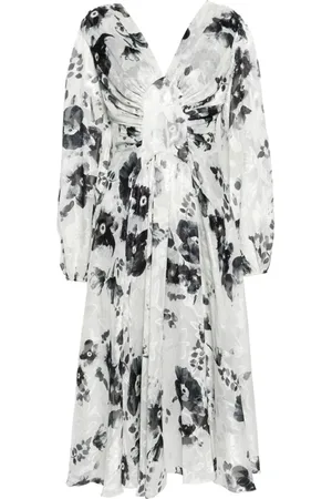 ERMANNO SCERVINO Floral-jacquard georgette midi dress