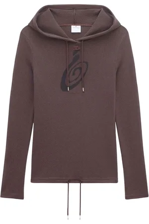 Courrèges Logo-print mesh hoodie