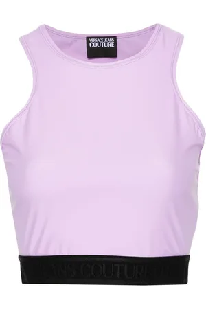 VERSACE Logo-underband crop top
