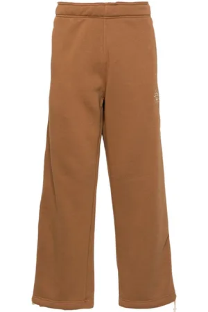 SOCIÉTÉ ANONYME Logo embroidered satin trim trousers