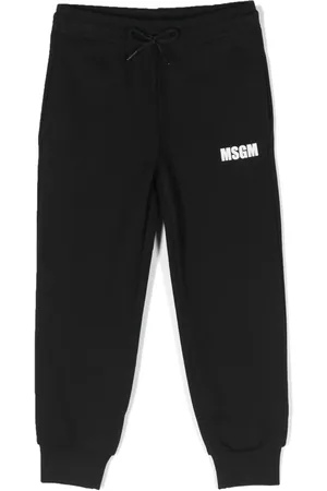 Msgm Logo print cotton trousers