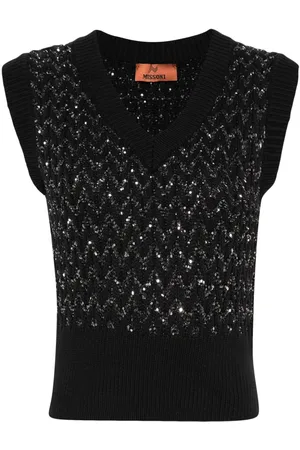 Missoni Sequin-embellished cable-knit gilet