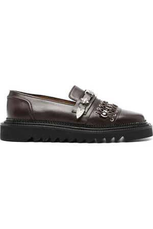 TOGA VIRILIS Stud-embellished leather loafers