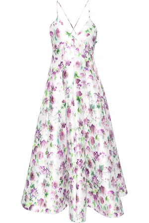 Serafini Floral-print flared midi dress