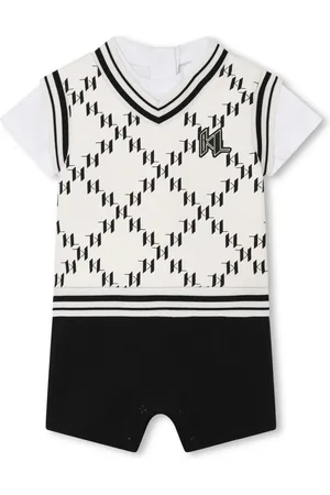 Karl Lagerfeld Monogram-pattern layered romper
