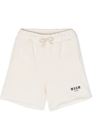 Msgm Logo-print cotton track shorts