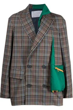 Kolor Plaid panelled blazer