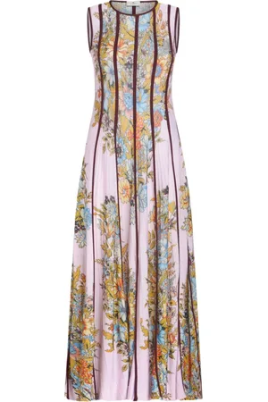 Etro Floral-print knitted maxi dress