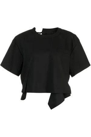 SACAI Round-neck asymmetric blouse