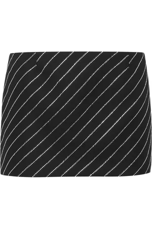 Philipp Plein Cady crystal-embellished pinstripe miniskirt