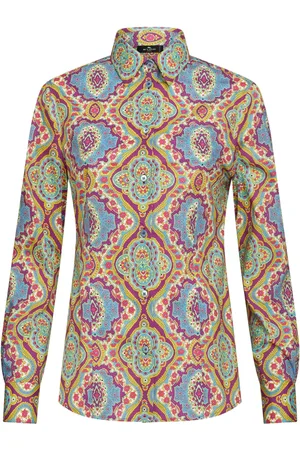 Etro Graphic-print cotton-blend shirt