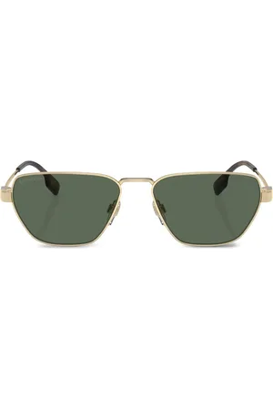 Burberry Vintage-check geometric-frame sunglasses
