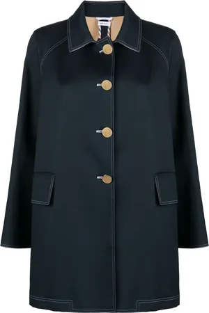 Thom Browne RWB-stripe cropped car coat