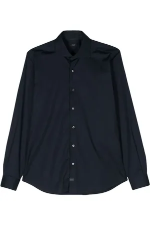 FAY Spread-collar cotton shirt