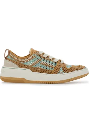 Salvatore Ferragamo Panelled macramé-detail sneakers