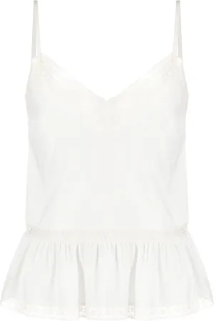 P.A.R.O.S.H. Lace-trim silk tank top