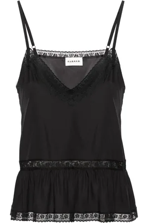 P.A.R.O.S.H. Lace-trim silk tank top