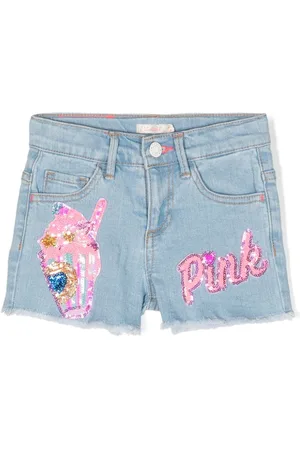 Billieblush Sequined-appliqués denim shorts