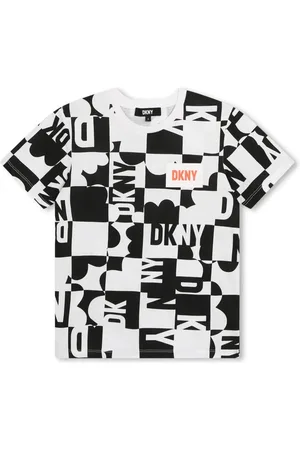 DKNY Logo-print checked cotton T-shirt
