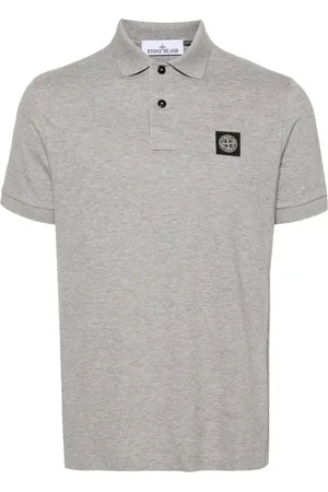 Stone Island Compass-patch piqué polo shirt