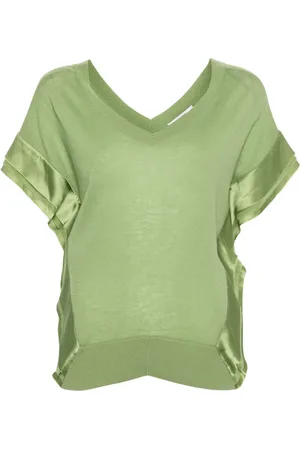Dorothee Schumacher Glossy-appliqué short-sleeved knitted top