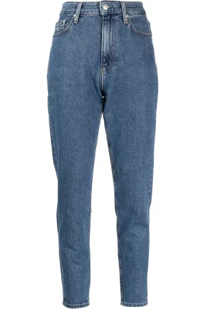 Calvin Klein Logo-embroidered tapered-leg jeans