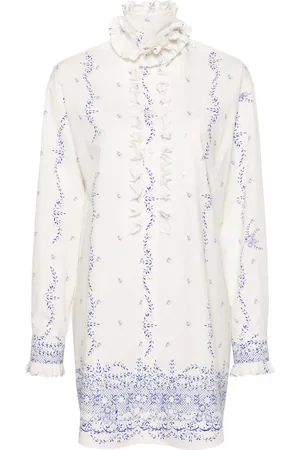 Serafini Floral-print cotton shirt dress