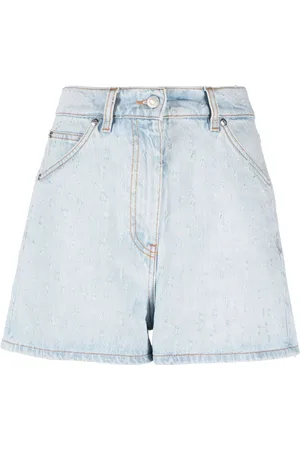 Msgm High-rise ripped-detailing denim shorts