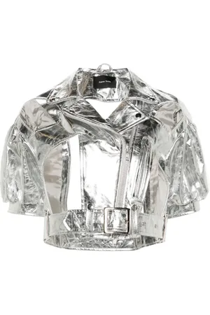 Simone Rocha Cut-out leather biker jacket