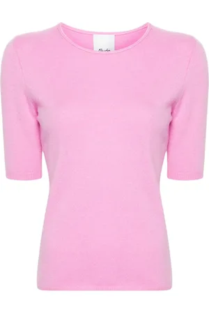 Allude Short-sleeve knitted top