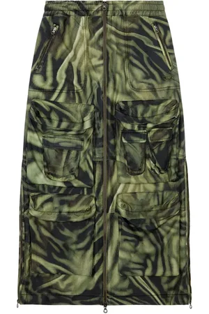 Diesel O-Mirtow zebra-print midi skirt