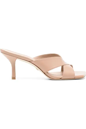 Stuart Weitzman 75mm square-toe leather mules