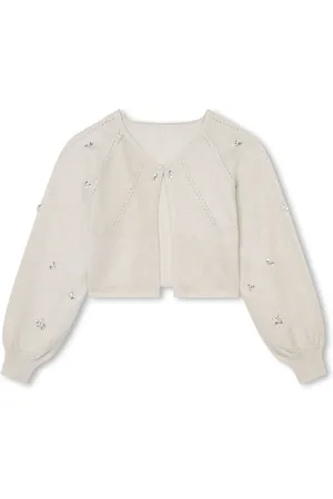 Lanvin Rhinestoned openwork cardigan