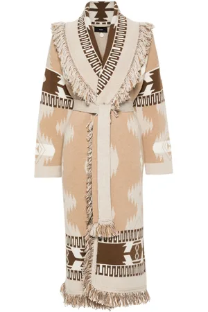 Alanui Icon-jacquard virgin wool cardi-coat