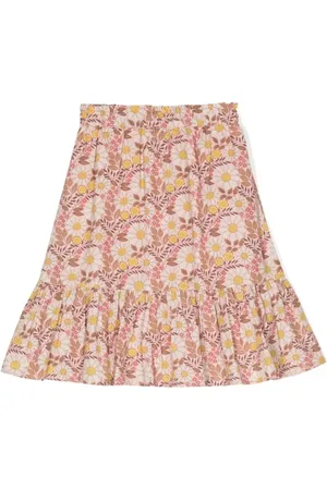 BONTON Floral-print ruffle skirt