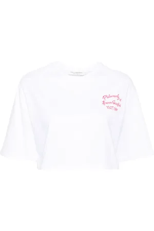 Serafini Logo-print cropped T-shirt