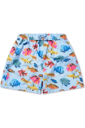 Rachel Riley Fish-print swim shorts