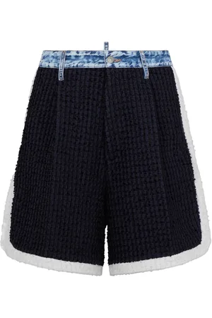 Dsquared2 Contrast-trim bouclé shorts