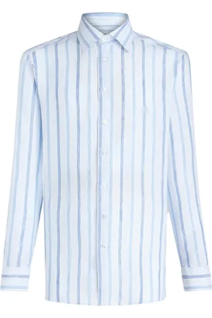 Etro Pegaso-embroidered striped shirt