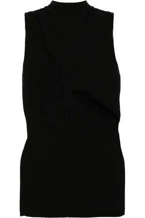The Attico Cut-out ribbed-knit tank top