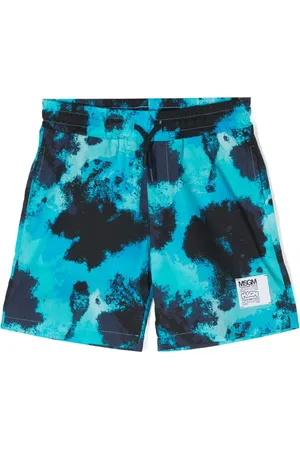 Msgm Watercolour cotton swim shorts