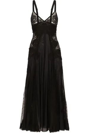 Dolce & Gabbana Lace-insert flared midi dress