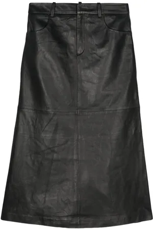 Gestuz OliviGZ leather midi skirt