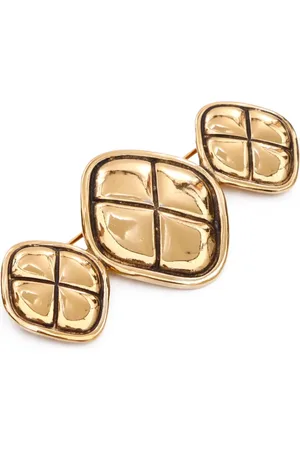 CHANEL 1981-1985 diamond-embossed triple brooch